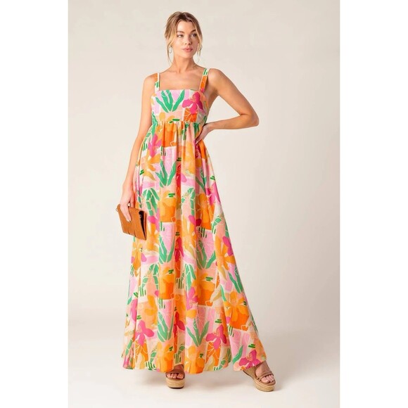 Flying Tomato Bon Voyage Maxi Dress Size Large Vacation Resort Cruise Wedding - Picture 1 of 9